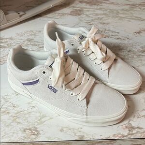 Vans Cream and Purple Casual Sneakers